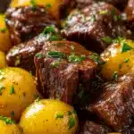 Garlic Butter Beef Bites with Potatoes Recipe