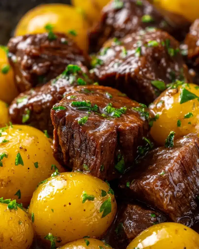 Garlic Butter Beef Bites with Potatoes Recipe