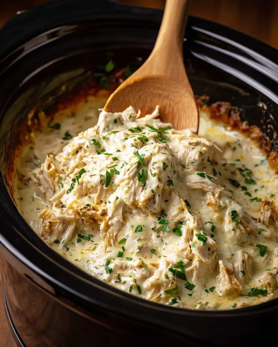 Crock pot Chicken Alfredo Casserole Recipe