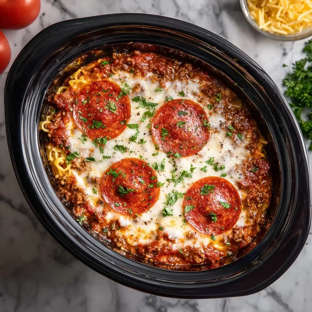 Crock Pot Pizza Casserole Recipe - Recipe Image