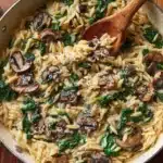 Creamy Garlic Mushroom Orzo Recipe