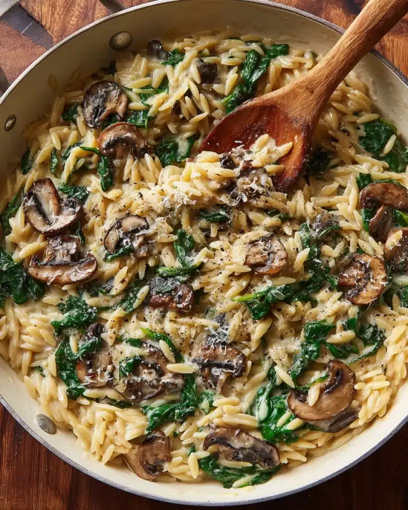 Creamy Garlic Mushroom Orzo Recipe