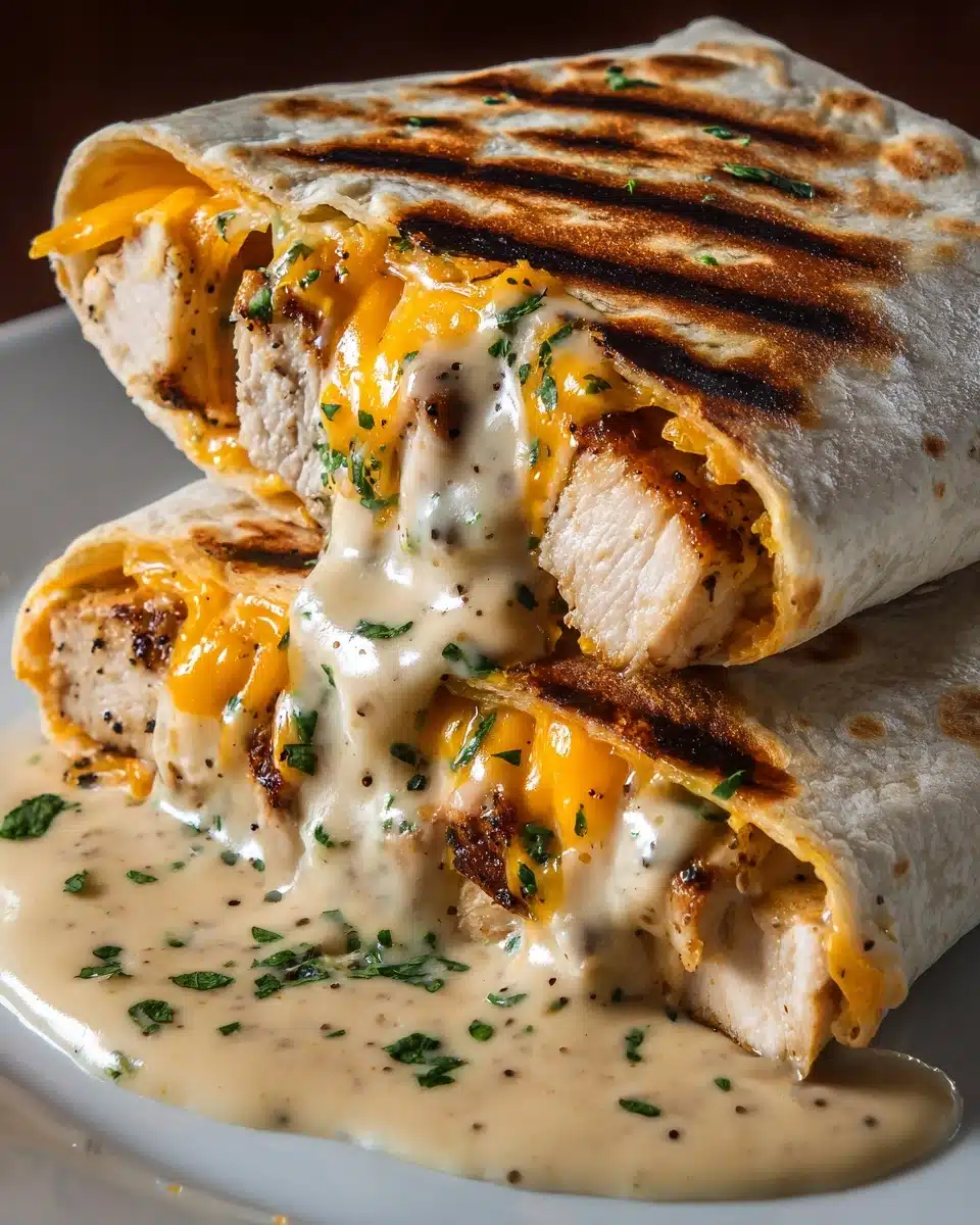 Cheesy Garlic Chicken Wraps Recipe