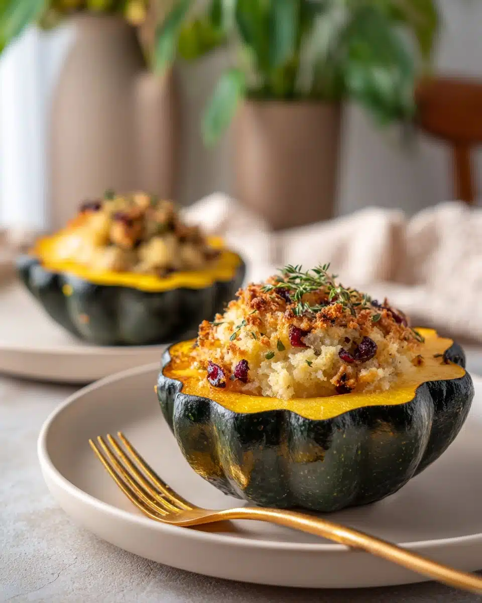 Stuffed Acorn Squash with Ground Turkey and Apple, GF Recipe