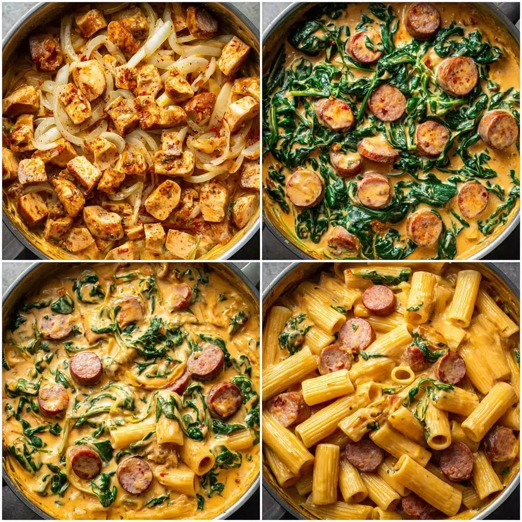 Creamy Chicken Chorizo Pasta Recipe - Recipe Image
