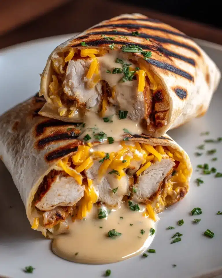 Cheesy Garlic Chicken Wraps Recipe