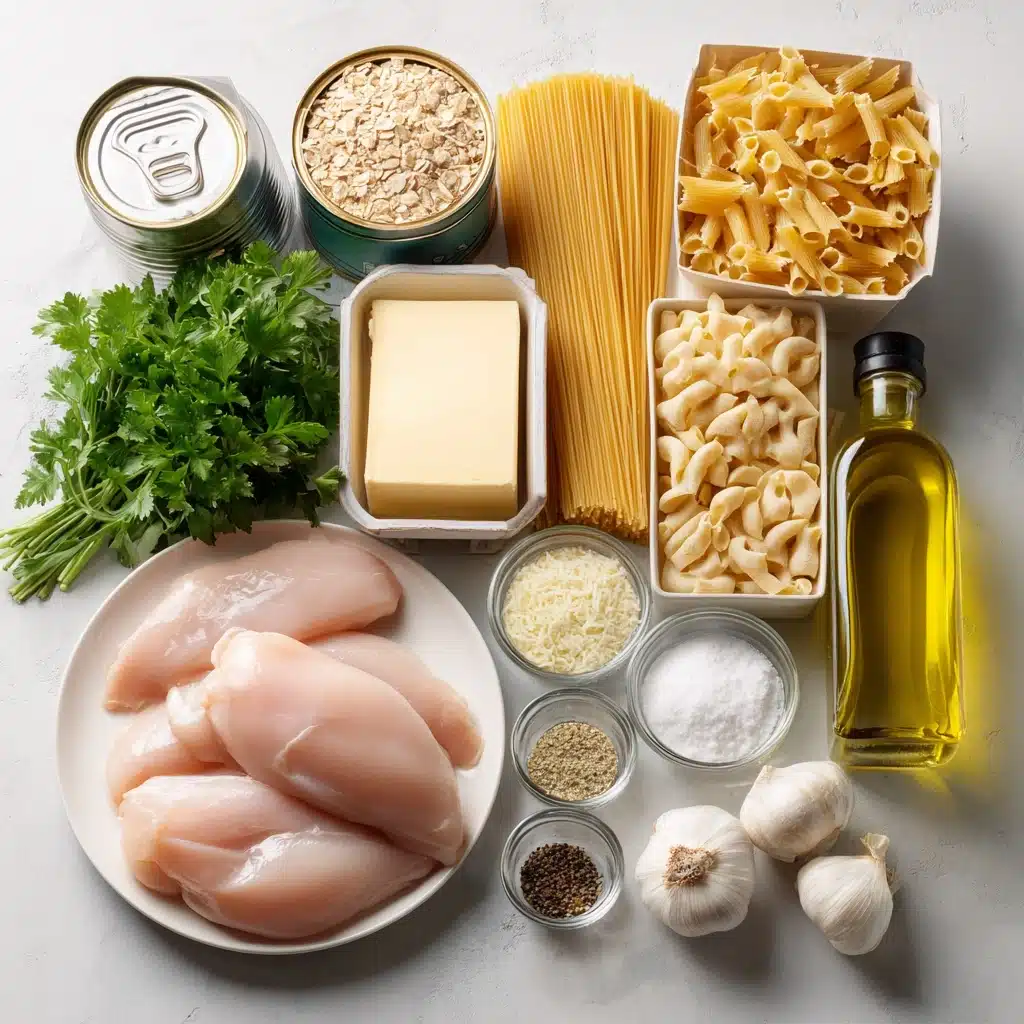 Garlic Parmesan Healthy Chicken Pasta Recipe - Recipe Image