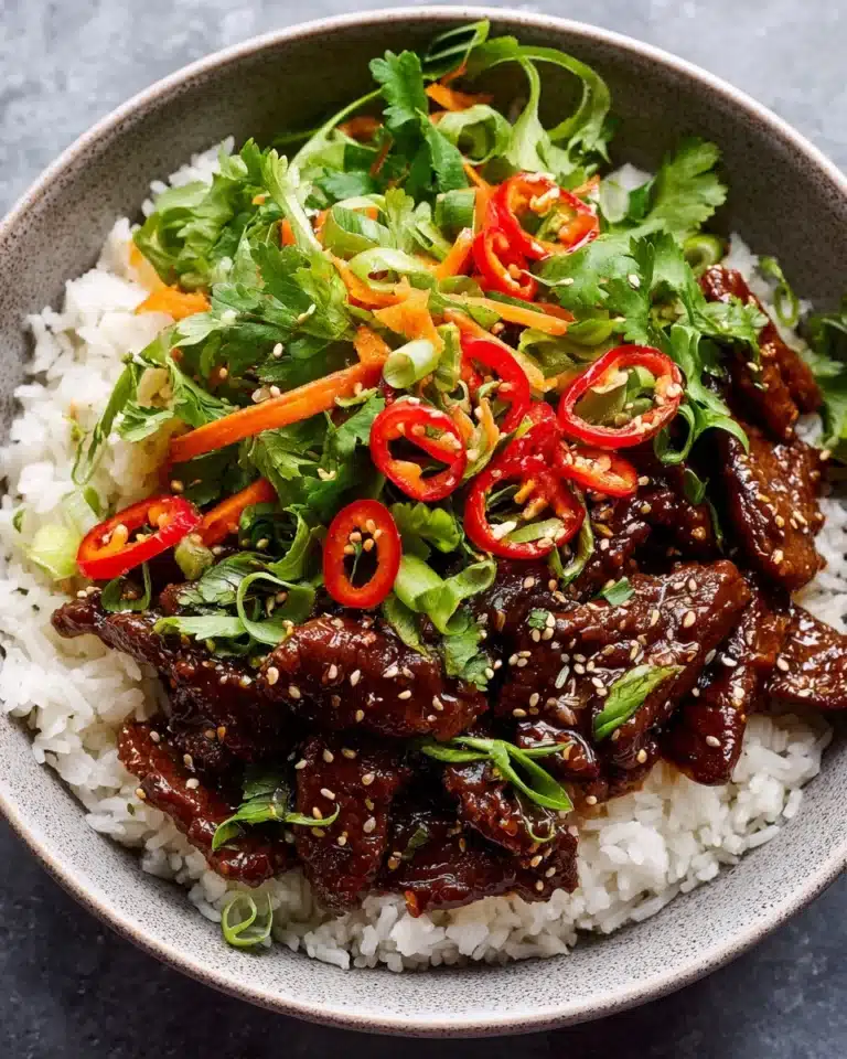 Crispy Chilli Beef Rice Recipe
