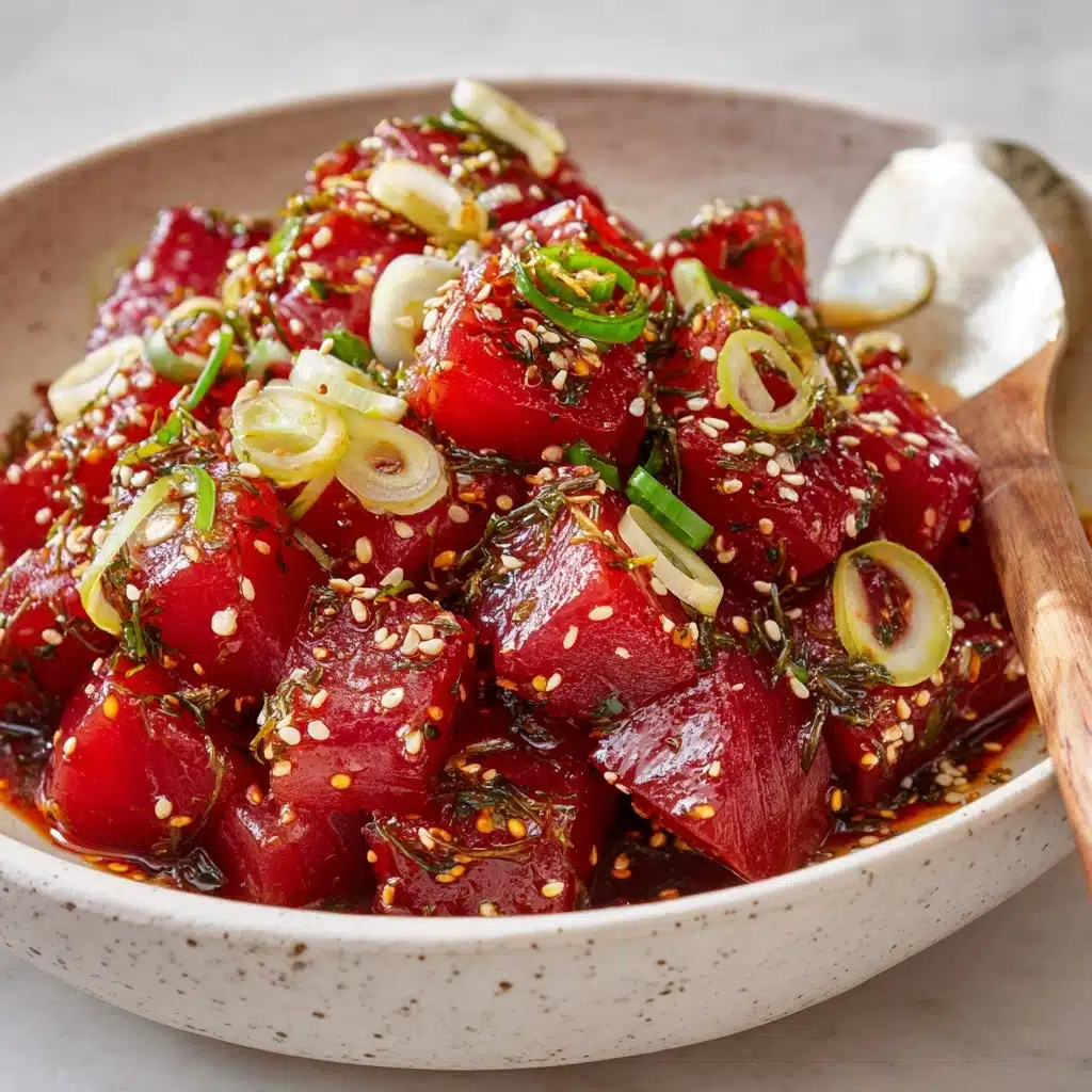 Homemade Shoyu Ahi Poke (Hawaiian Tuna Poke) Recipe - Recipe Image