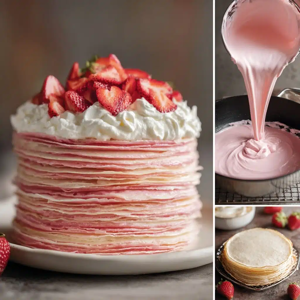 Japanese Strawberry Mille Crepe Cake Recipe - Recipe Image