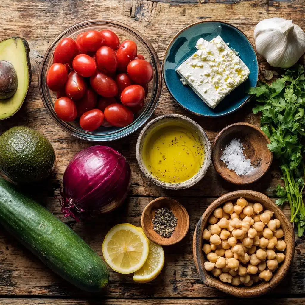 Chickpea Feta Avocado Salad Recipe - Recipe Image