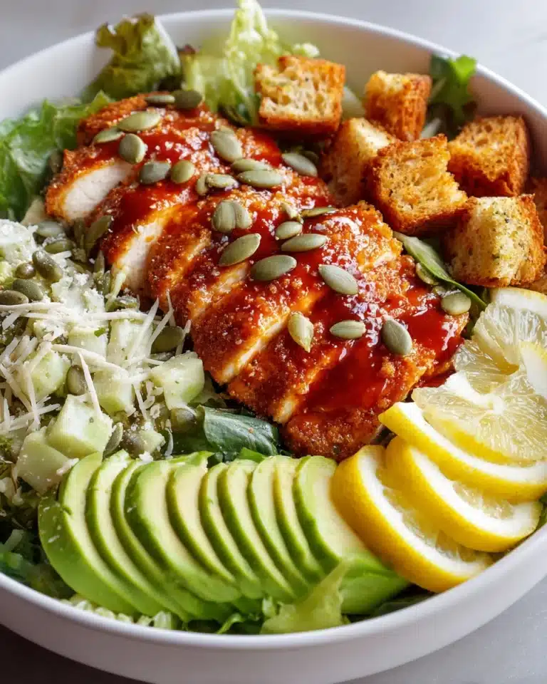 Crispy Hot Honey Chicken Caesar Salad Recipe