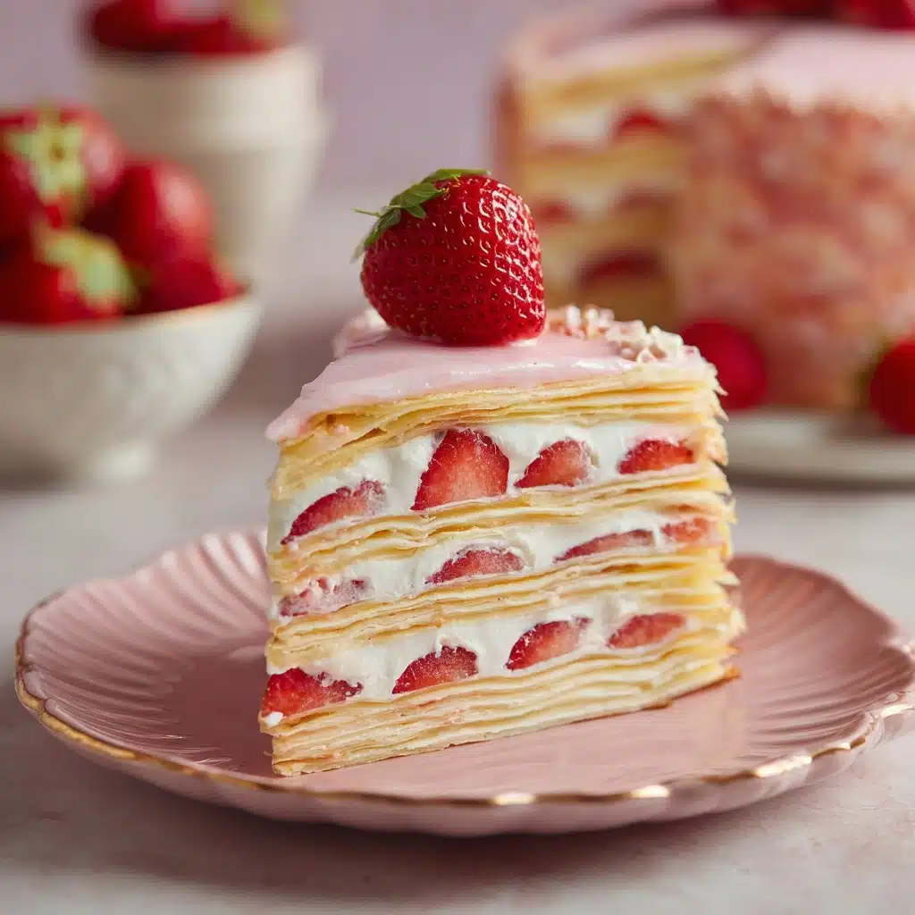 Japanese Strawberry Mille Crepe Cake Recipe - Recipe Image