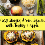 Stuffed Acorn Squash with Ground Turkey and Apple, GF Recipe