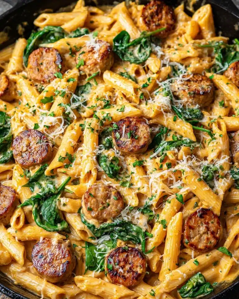 One Pot Creamy Cajun Sausage Pasta (30-Minutes) Recipe