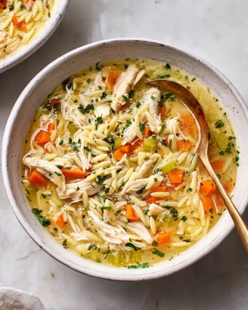 Lemon Chicken Orzo Soup Recipe