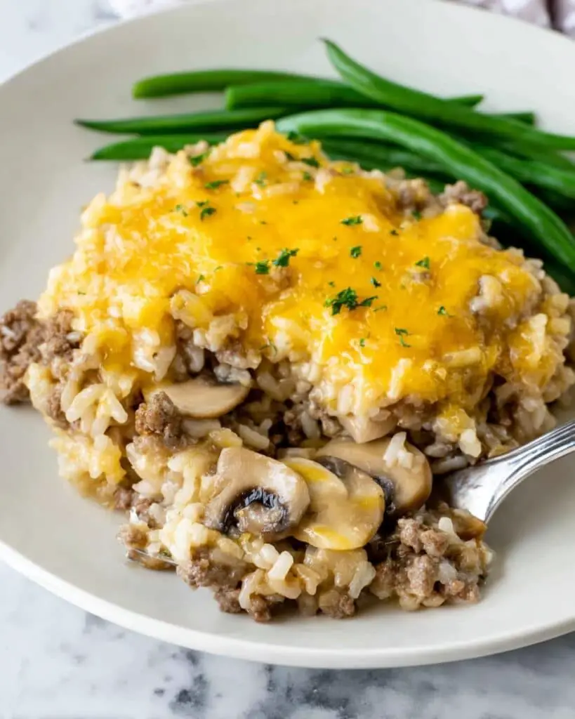 Cheesy Hamburger Rice Casserole Recipe