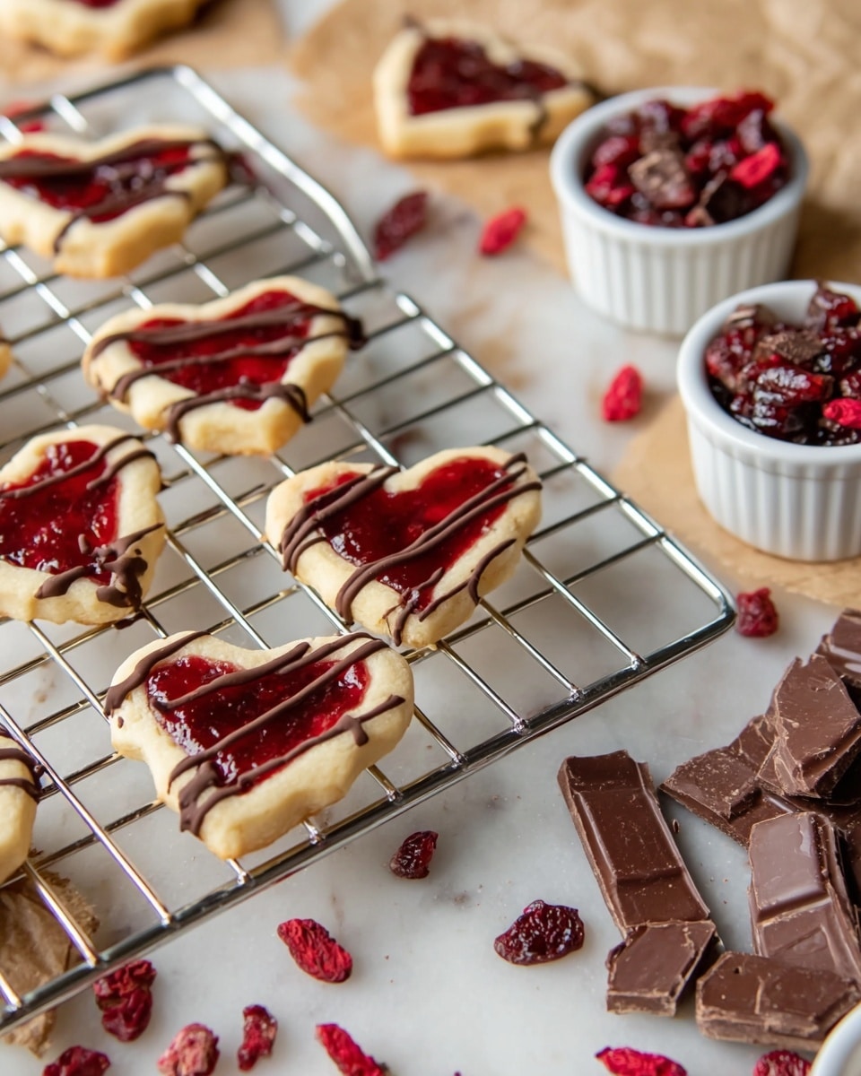 Cranberry Shortbread Cookies with Chocolate Drizzle Recipe