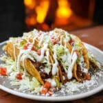 Fried Quesadilla with Ground Beef, Jack Cheese, and Fresh Toppings Recipe