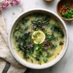 Roasted Garlic Miso Soup with Greens Recipe