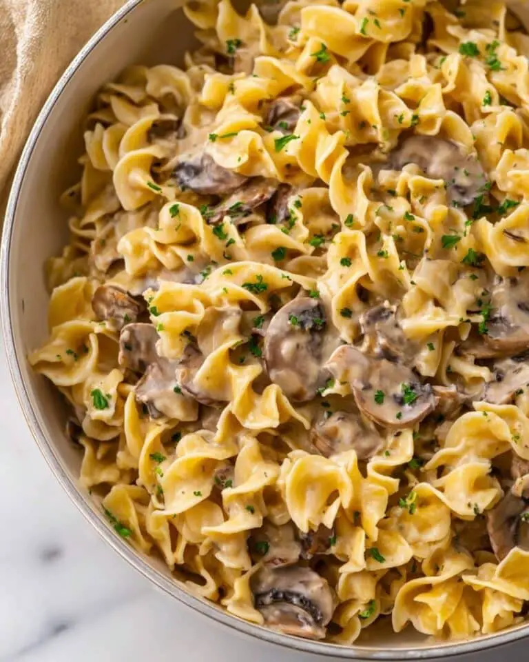Creamy Mushroom Stroganoff with Egg Noodles Recipe