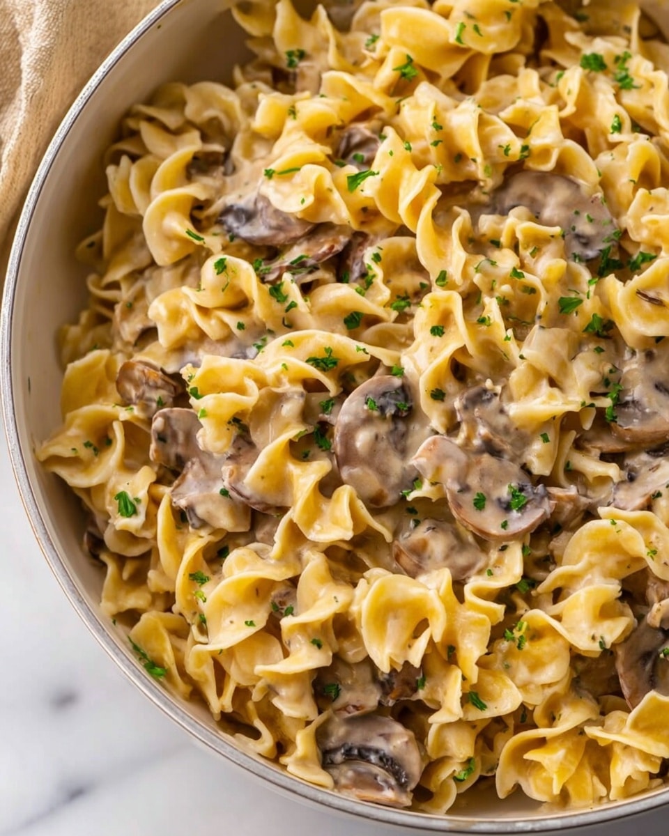 Creamy Mushroom Stroganoff with Egg Noodles Recipe