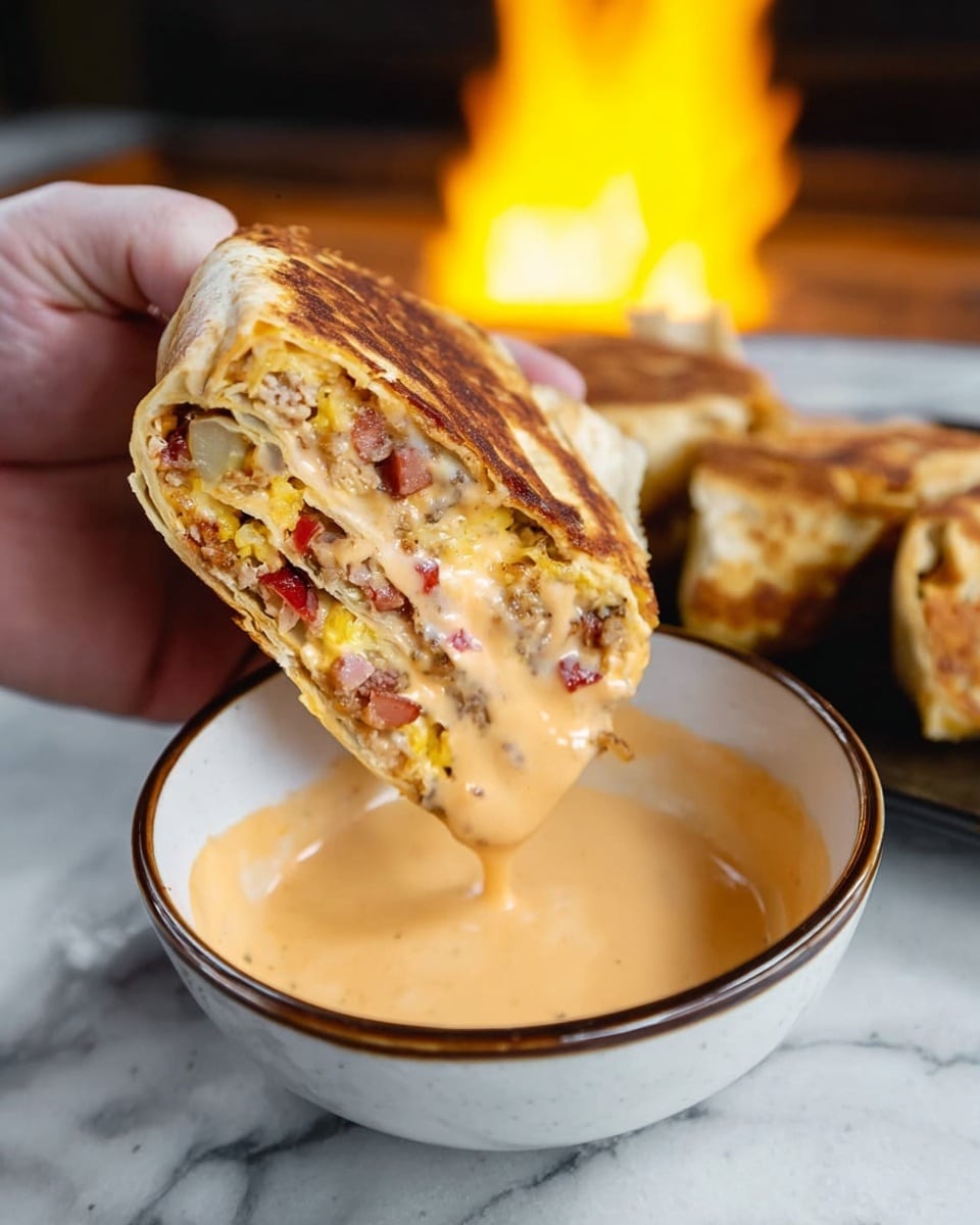 Steak Breakfast Burrito with Juicy Ribeye, Crispy Hashbrowns, and Melty Monterey Jack Cheese Recipe