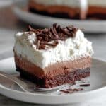 Brownie Bottom Chocolate Pudding Pie with Whipped Cream and Chocolate Curls Recipe