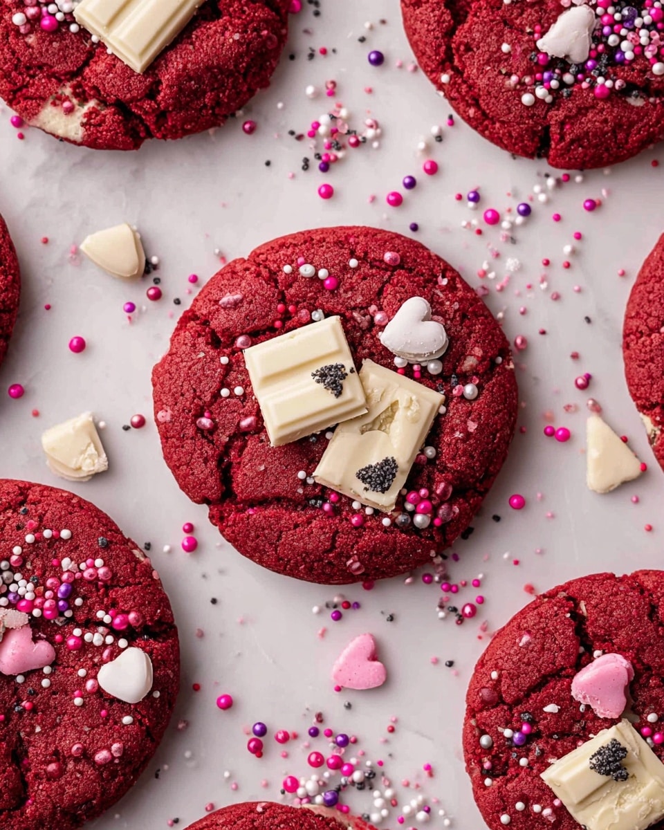 Red Velvet Cookies with Cookies 'n' Creme Bits and Sprinkles Recipe