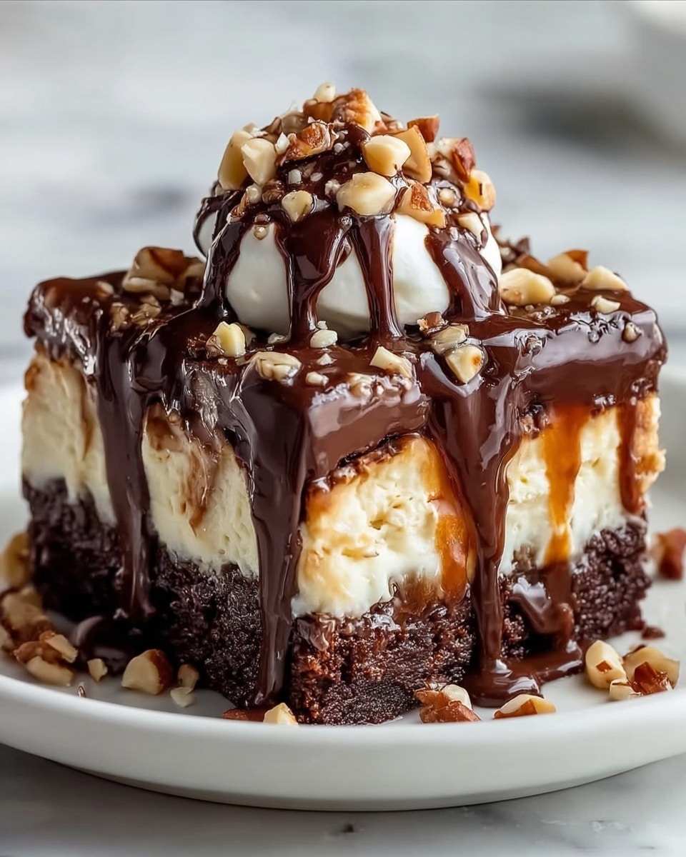 German Chocolate Poke Cake with Coconut-Pecan Frosting and Optional Chocolate Ganache Recipe