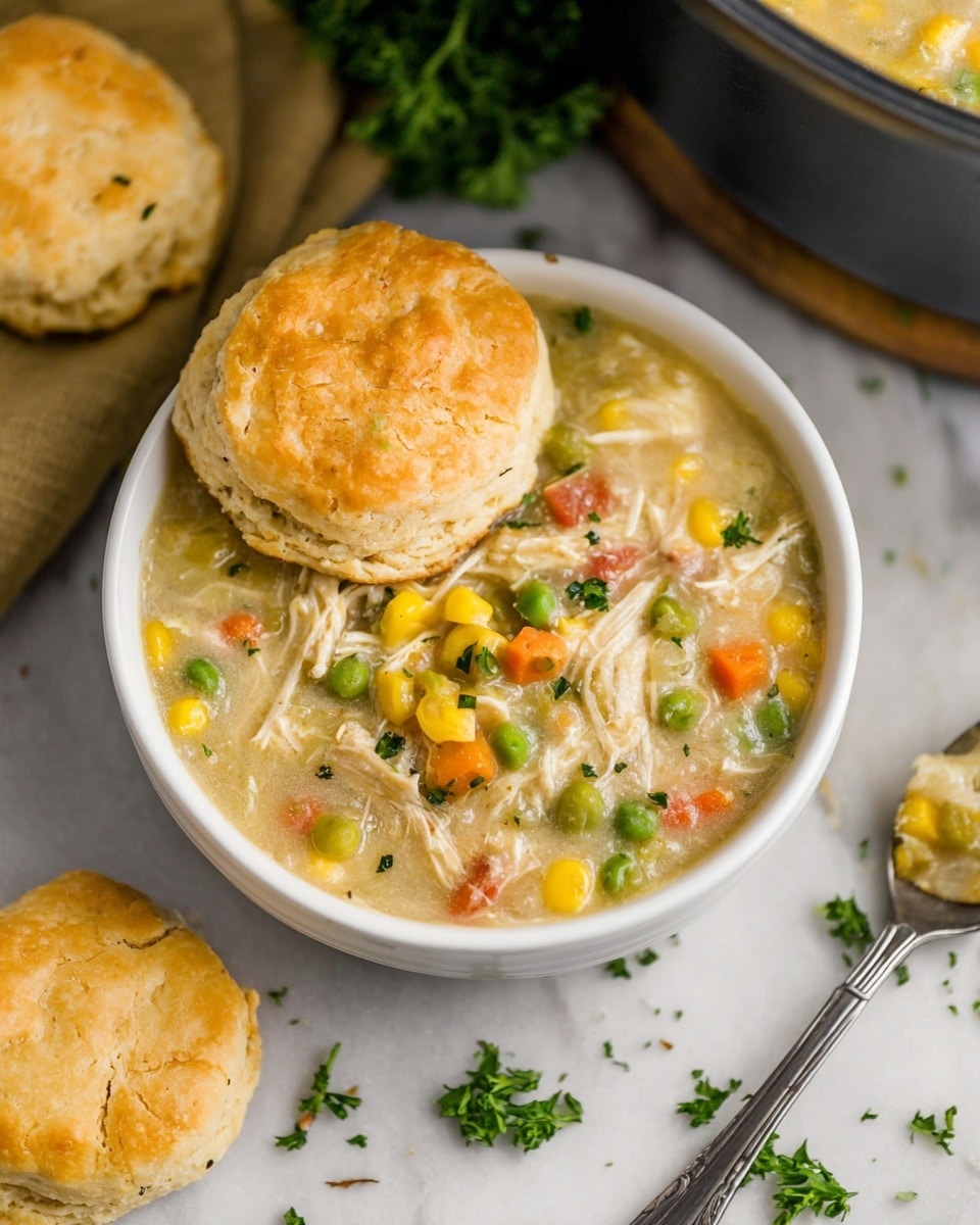 Crockpot Chicken Pot Pie with Biscuits Recipe