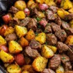 Garlic Butter Steak Bites with Pan-Fried Herb Potatoes Recipe