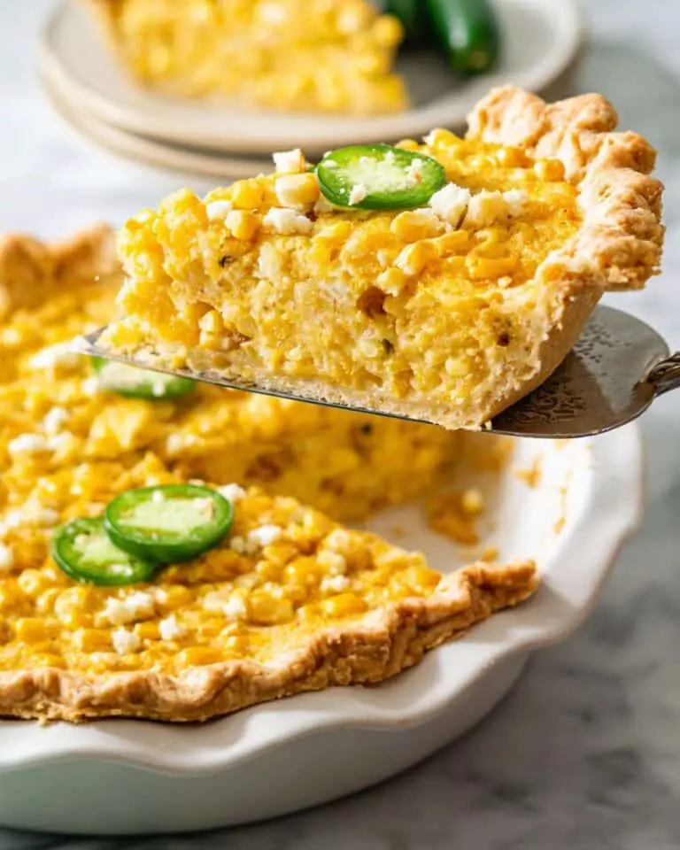 Sweet Corn Pie with Cheddar, Feta, and Jalapeño Recipe
