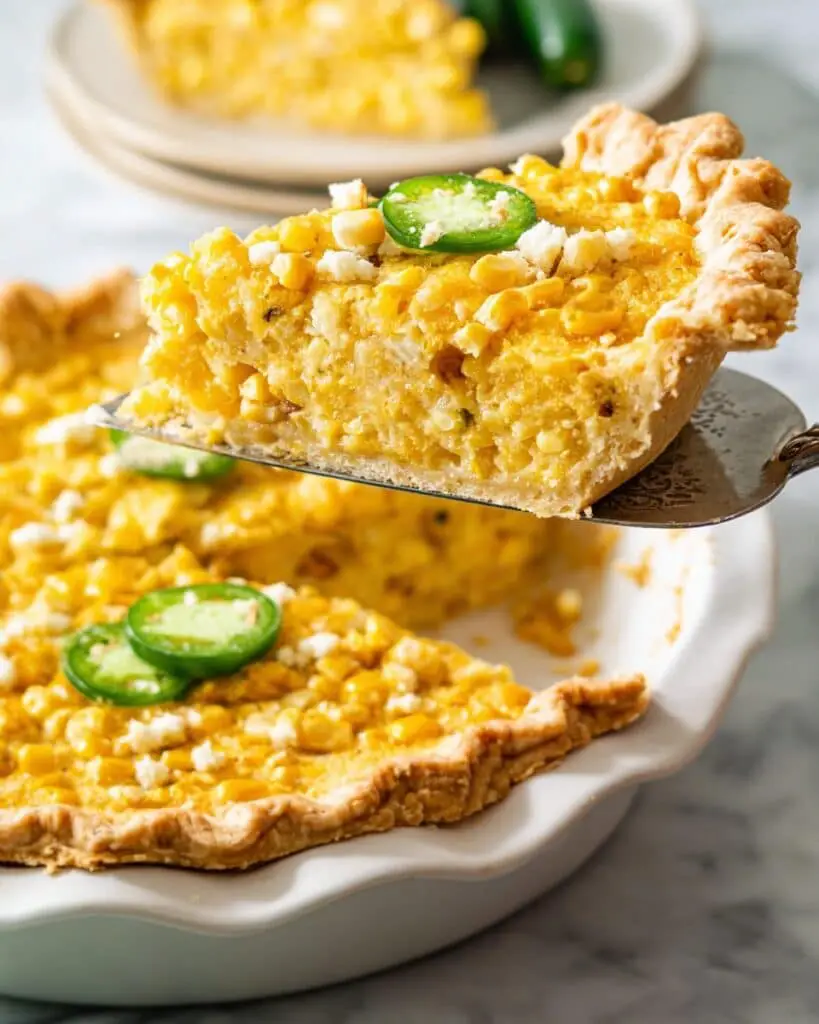 Sweet Corn Pie with Cheddar, Feta, and Jalapeño Recipe