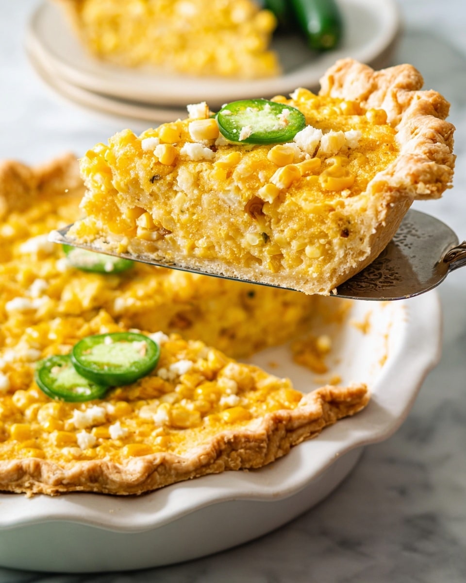 Sweet Corn Pie with Cheddar, Feta, and Jalapeño Recipe