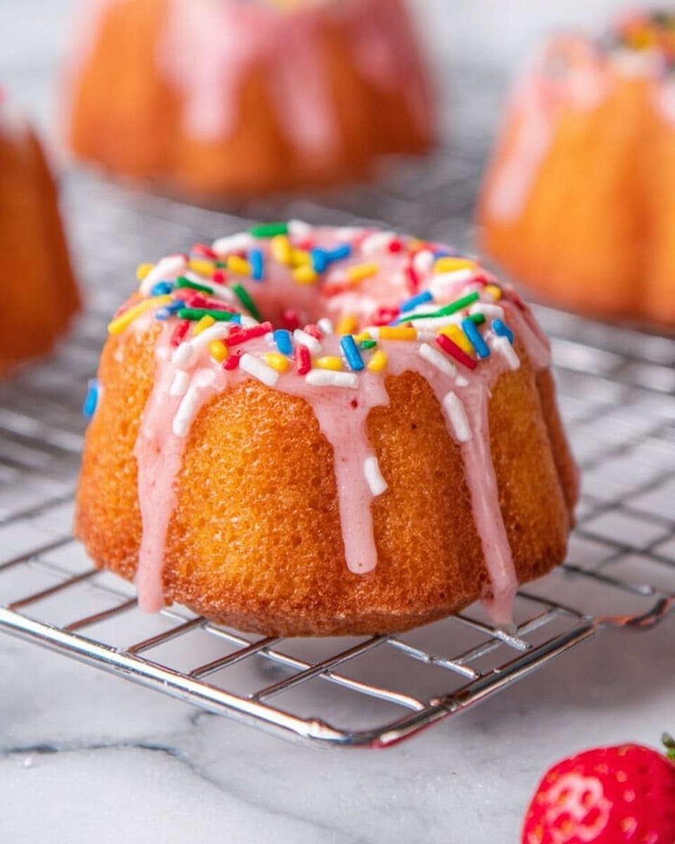 Mini Pound Cakes with Strawberry Glaze Recipe