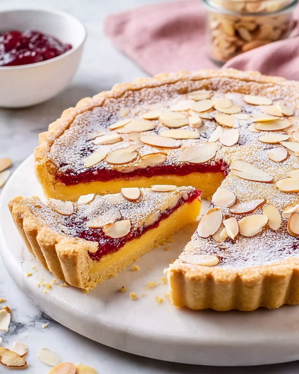 Classic British Bakewell Tart with Raspberry Jam and Almond Frangipane Recipe