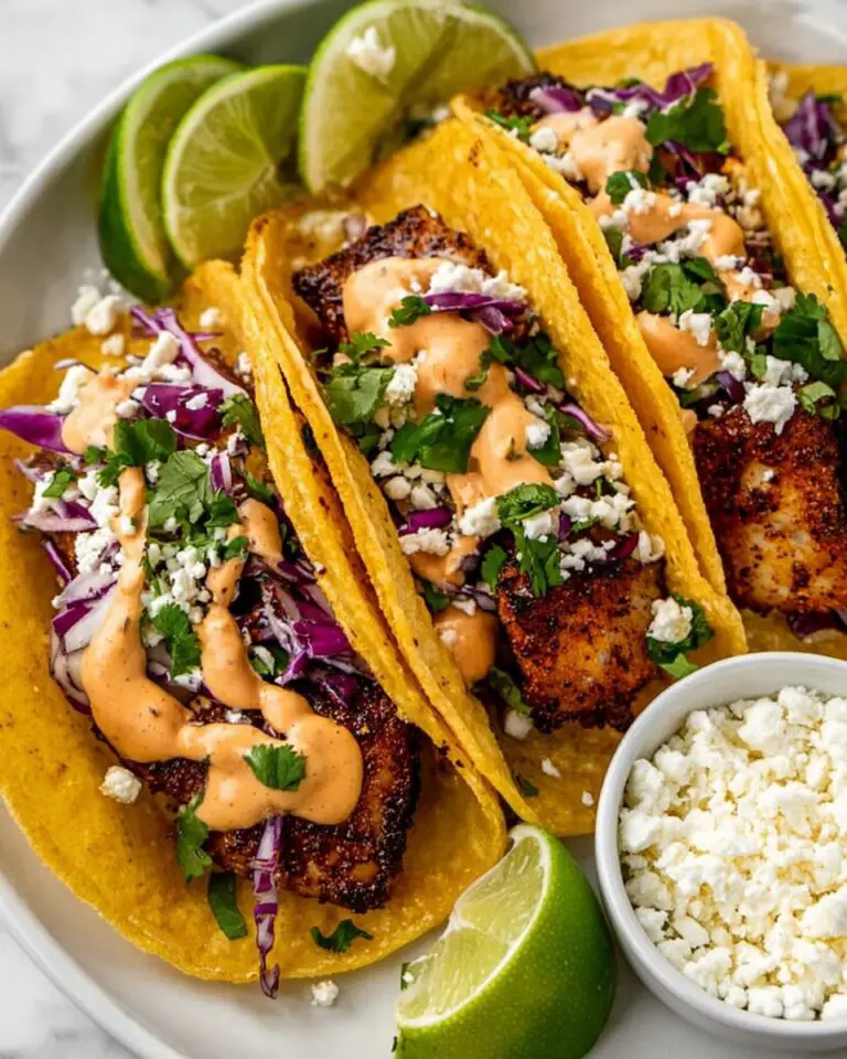 Blackened Fish Tacos with Chipotle-Lime Sauce Recipe