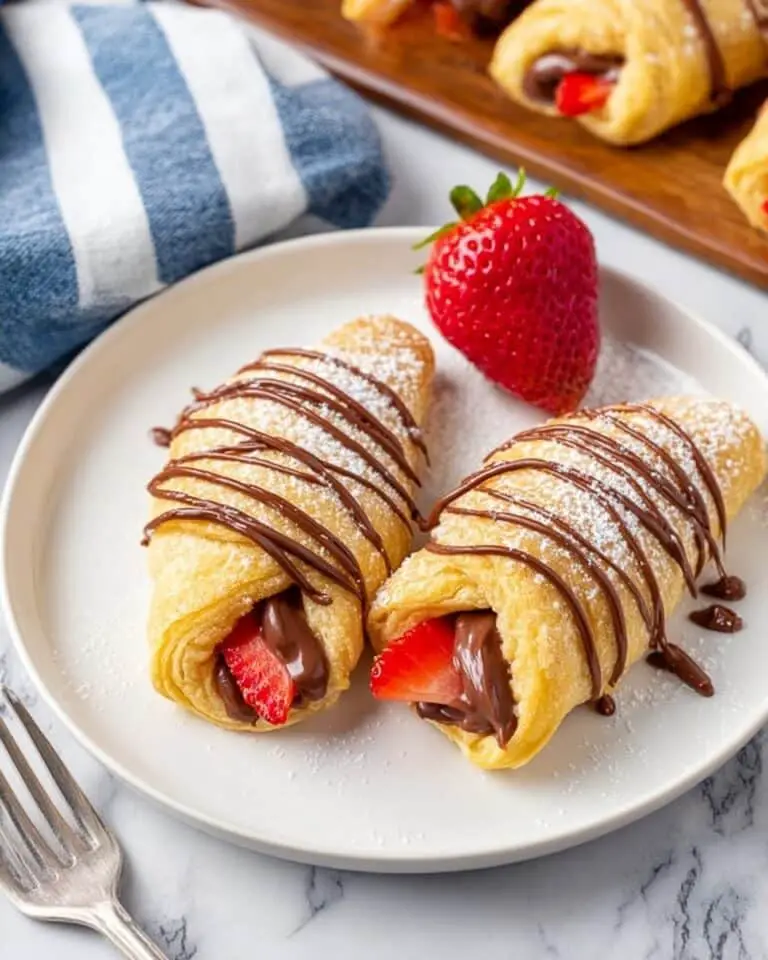 Air Fryer Crescent Rolls with Nutella and Strawberries Recipe