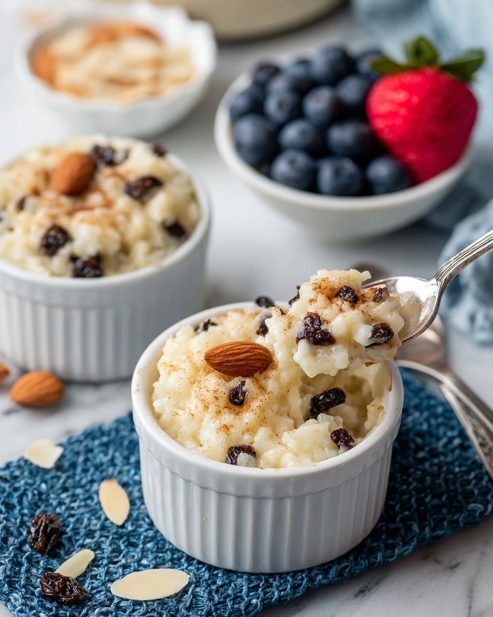 Old-Fashioned Rice Pudding with Raisins & Almonds Recipe