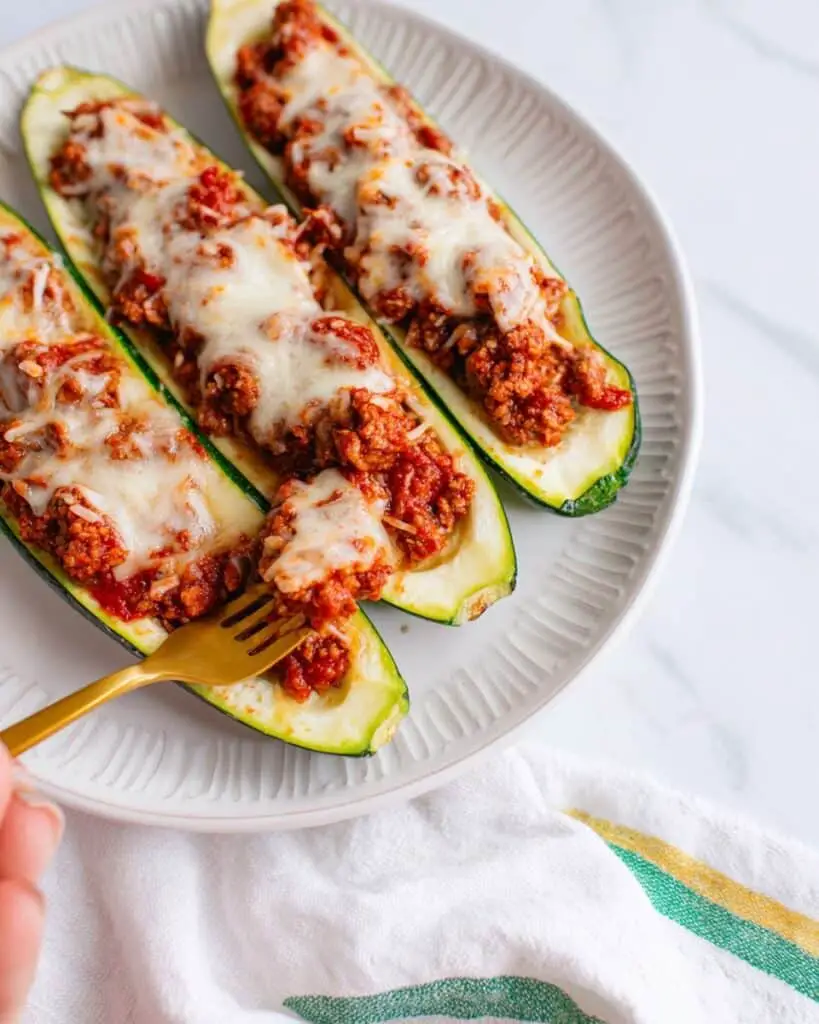Stuffed Zucchini Boats with Ground Beef Recipe