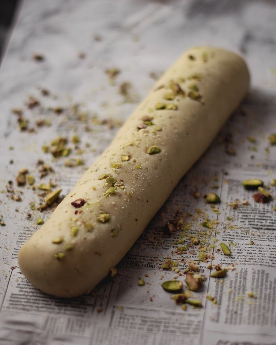 A rectangular yellow sheet with a smooth texture lies flat on a surface covered with newspaper. On top of the sheet, there is a long, dark brown, shiny, and slightly wrinkled cylinder placed horizontally near the bottom edge. The background has been changed to a white marbled texture. photo taken with an iphone --ar 4:5 --v 7