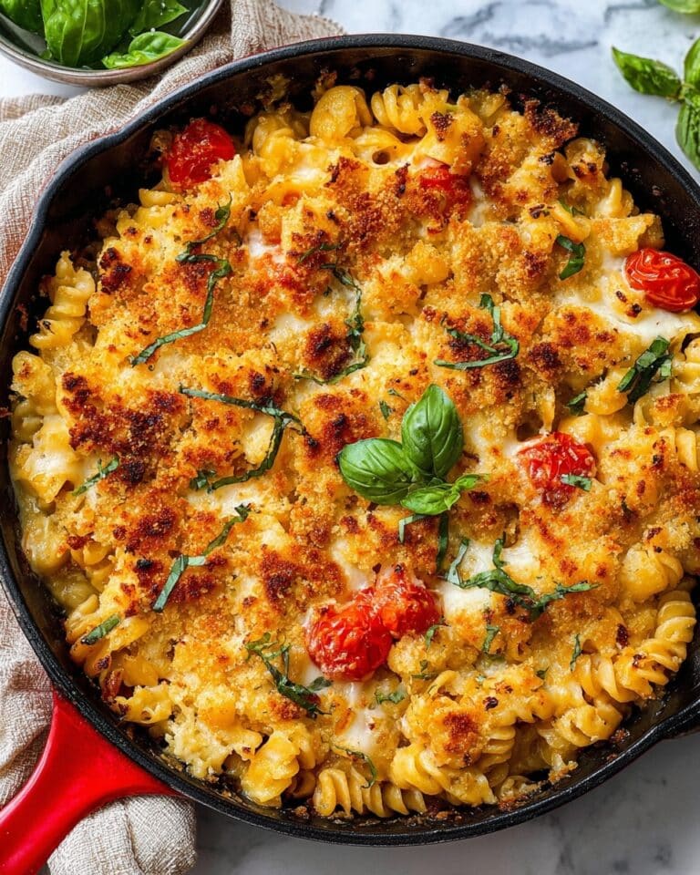Skillet Caprese Macaroni and Cheese Recipe