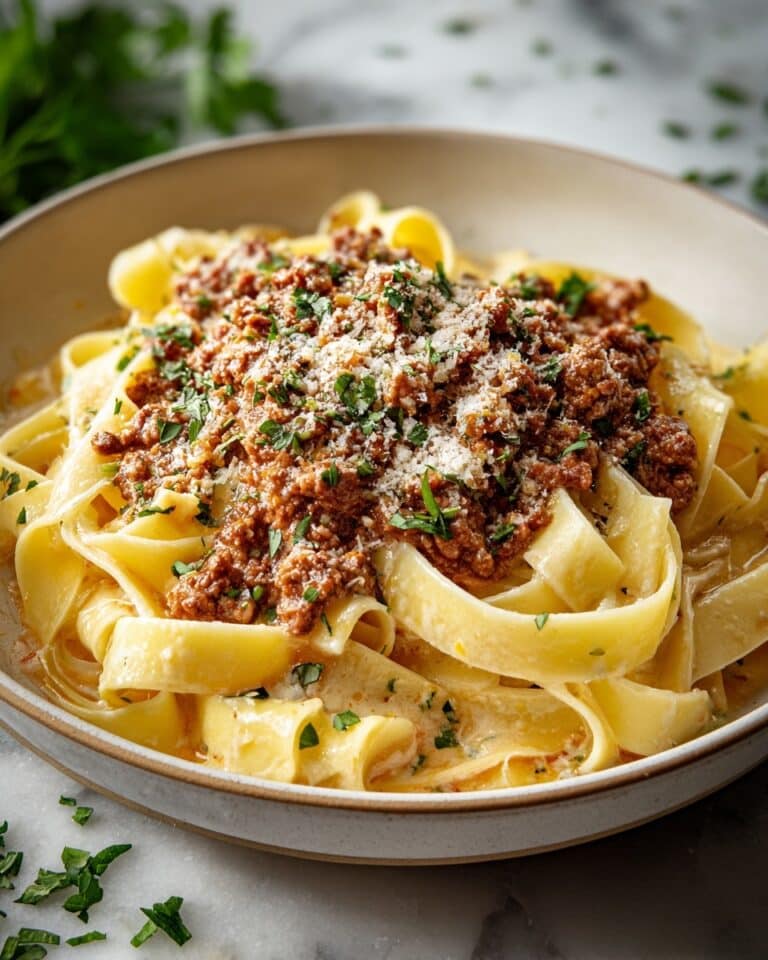 Creamy White Bolognese Sauce with Herb-Infused Ground Meat Recipe