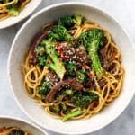 20 Minute Garlic Beef and Broccoli Lo Mein Recipe