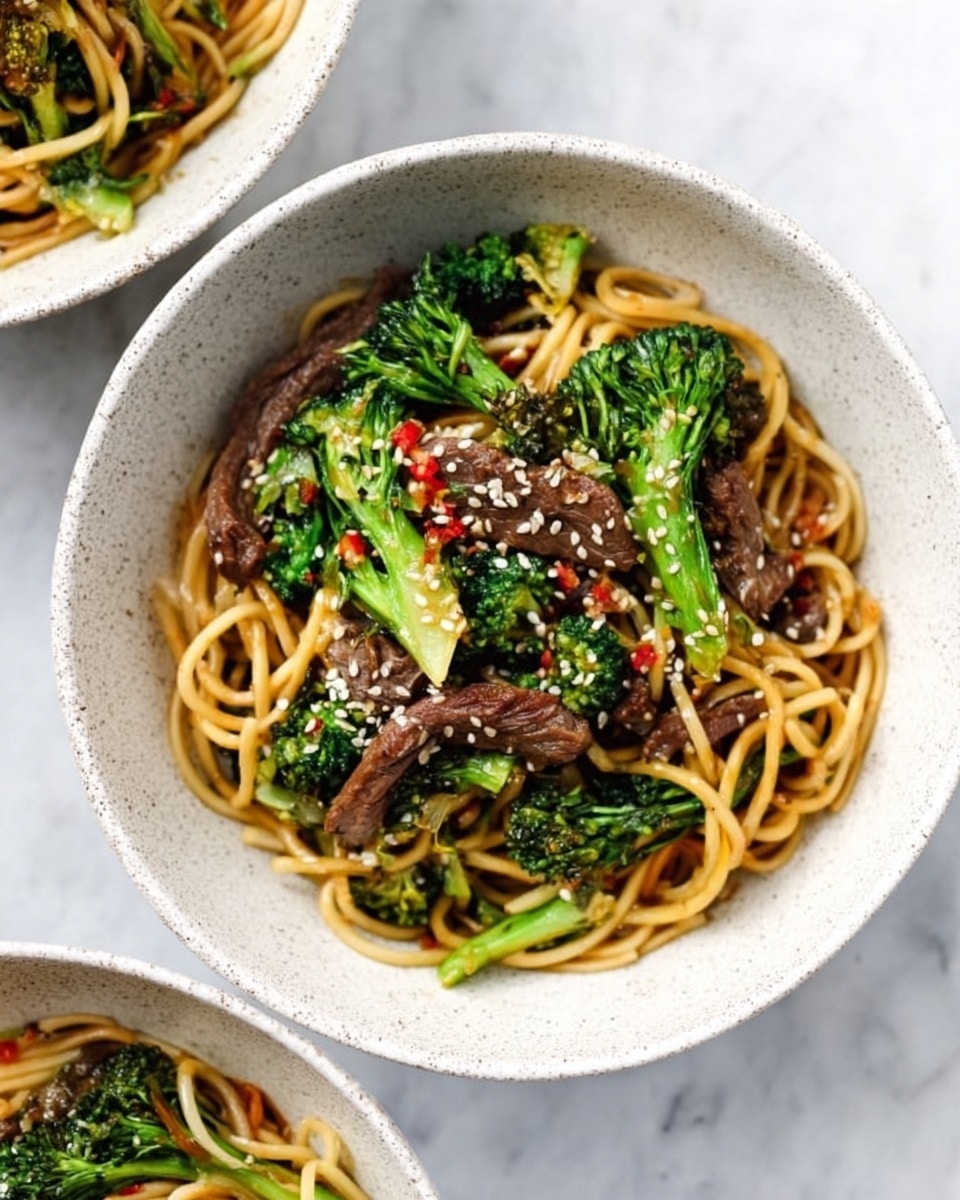 20 Minute Garlic Beef and Broccoli Lo Mein Recipe