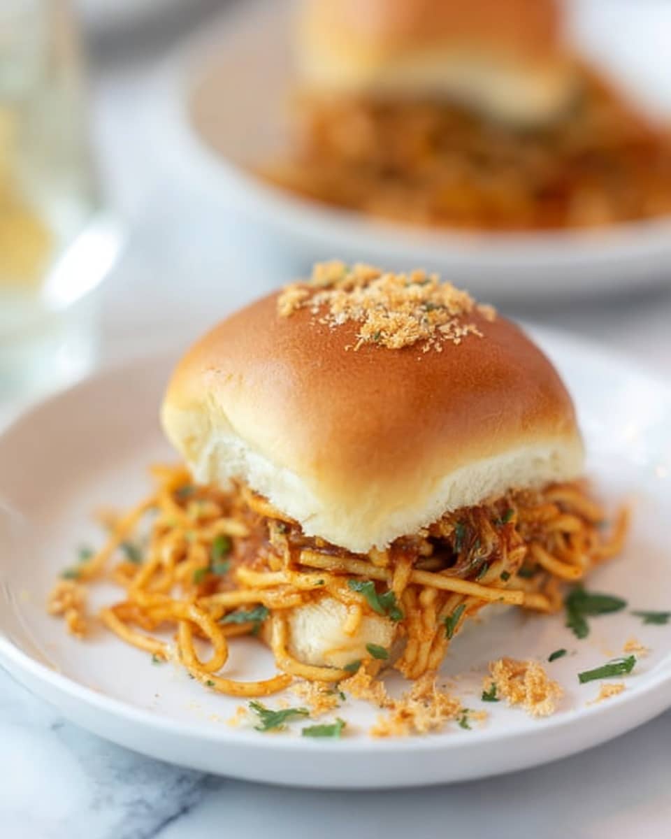 Mini Spaghetti Sandwiches with Garlic Butter and Parmesan Recipe