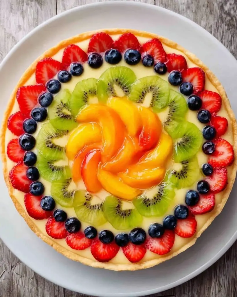 Sugar Cookie Fruit Pizza with Cream Cheese Frosting Recipe