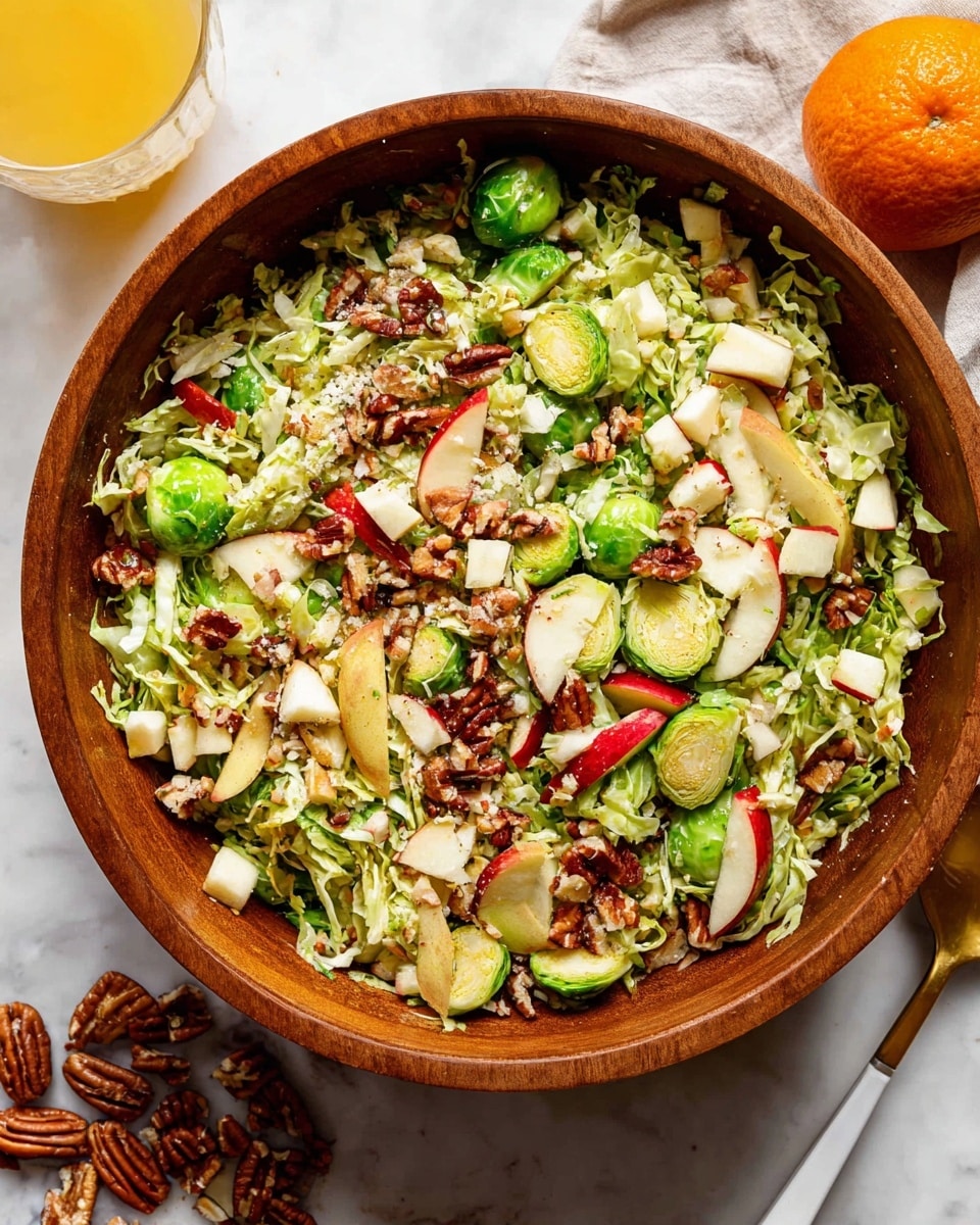 Brussels Salad with Pear, Pecans, and Whole-Grain Mustard Dressing Recipe