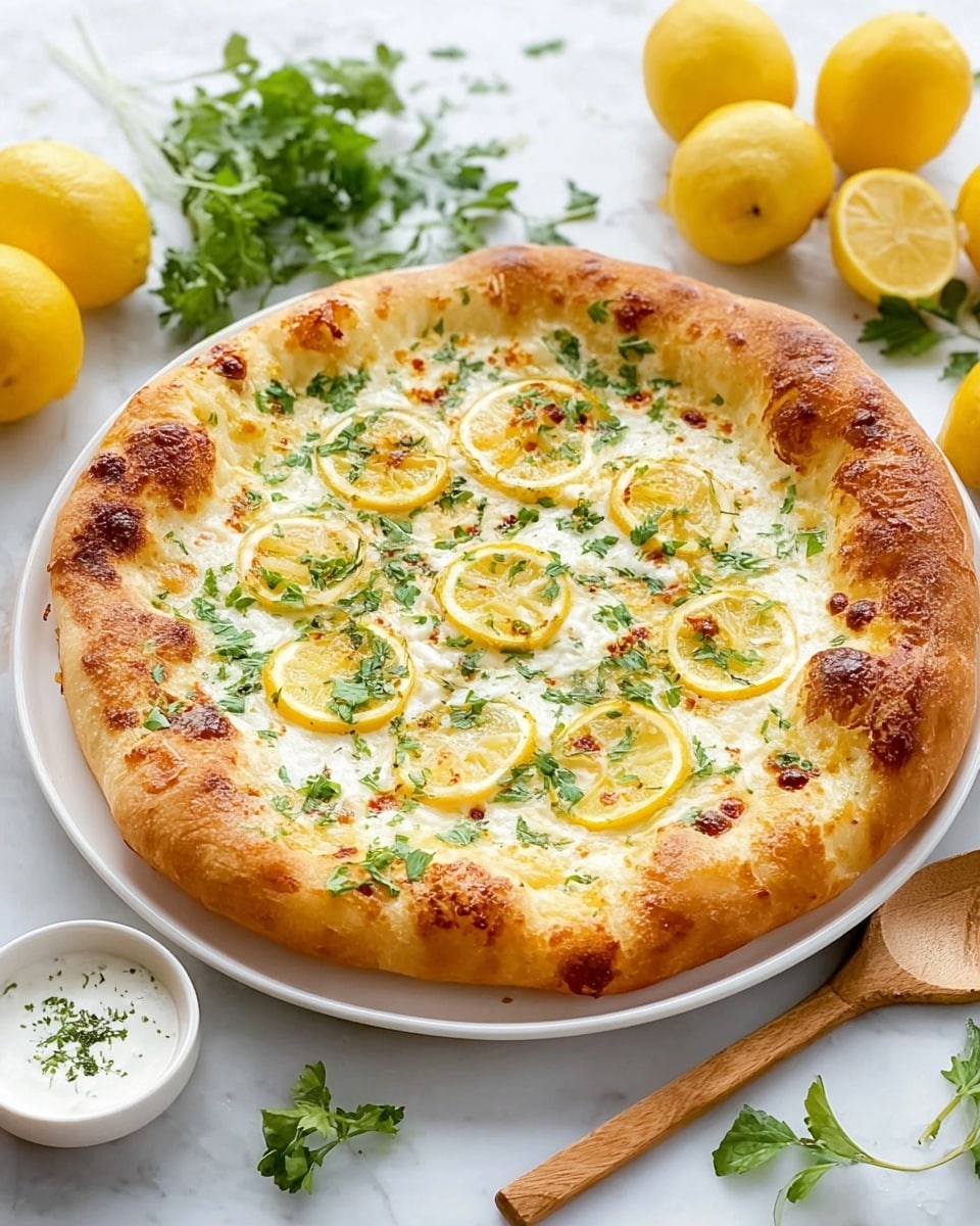 Lemon Pizza with Fresh Mozzarella and Herbed Lemon Brine Recipe